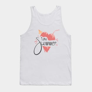 Love Summer With Heart Ice Cream Tank Top